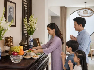 gia-dinh-viet-chuan-bi-mam-le-vu-lan-gian-di-ben-ban-tho-gia-tien